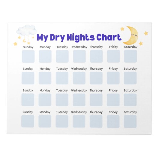 Bloc-note Dry Nights Sticker Chart: Bedwetting Tracker, Pott (Devant)