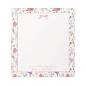 Bloc-note Du bureau de, Arc rose, arrière - plan floral (Devant)