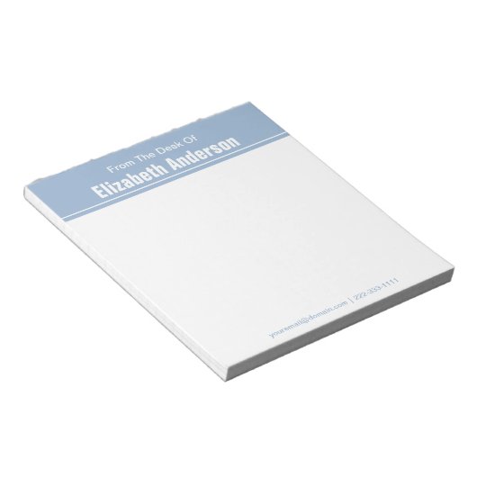 Bloc-note Du Bureau de Bébé Bleu et Blanc (Incliné)