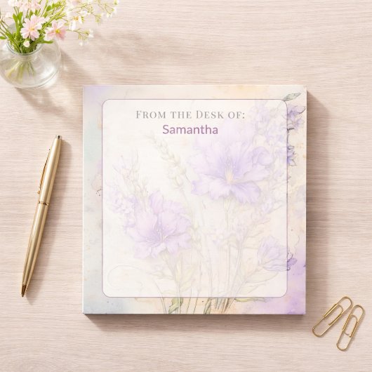 Bloc-note Du Bureau de la Maisonnette Fleurie Violette aux I