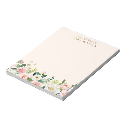 Bloc-note Du Bureau De L'Aquarelle Rose Pâle (Tourné)