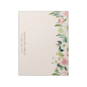 Bloc-note Du Bureau De L'Aquarelle Rosée Vierge Botanique (Tourné)