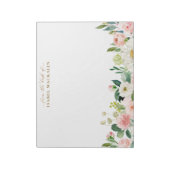 Bloc-note Du Bureau De L'Aquarelle Rosée Vierge Botanique (Tourné)
