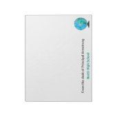 Bloc-note Du bureau de l'école principale aquarelle Globe (Tourné)