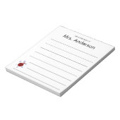 Bloc-note Du bureau de l'enseignant Nom 123 ABC Pomme Ligné (Tourné)