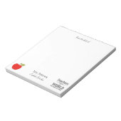 Bloc-note Du bureau de l'enseignant nom pomme rouge citation (Tourné)