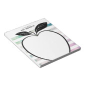 Bloc-note Du bureau de l'enseignant Pomme d'aquarelle rayure (Incliné)