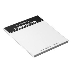 Bloc-note Du bureau de noir et blanc