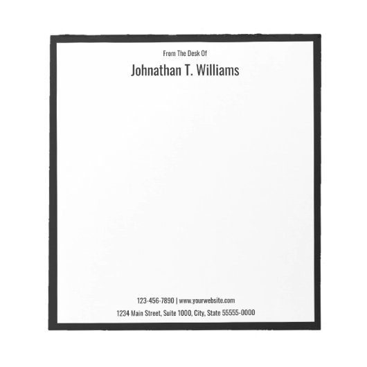 Bloc-note Du bureau de nom Black and White Business (Devant)