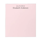 Bloc-note Du bureau de Pale Pink Votre nom Modèle (Devant)