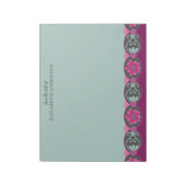 Bloc-note Du bureau de Pretty Teal Floral (Tourné)