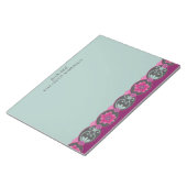 Bloc-note Du bureau de Pretty Teal Floral (Incliné)