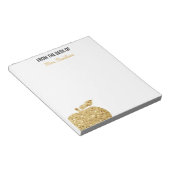 Bloc-note Du Bureau De Professeur Personnalisé Gold Apple (Incliné)