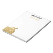 Bloc-note Du Bureau De Professeur Personnalisé Gold Apple (Tourné)