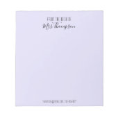 Bloc-note Du Bureau De Purple Nom Moderne Script (Devant)