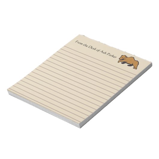 Bloc-note Du bureau de Rustic Wildlife Grizzly Bear (Tourné)
