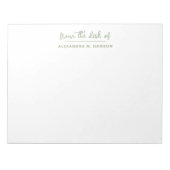 Bloc-note Du Bureau De Sage Green Personnalisé À La Mode (Devant)