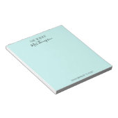 Bloc-note Du Bureau De Turquoise Nom Moderne Script (Incliné)