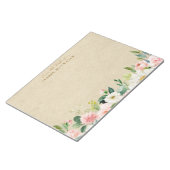 Bloc-note Du Bureau Des Fleurs Aquarelles Roses Vierges (Incliné)