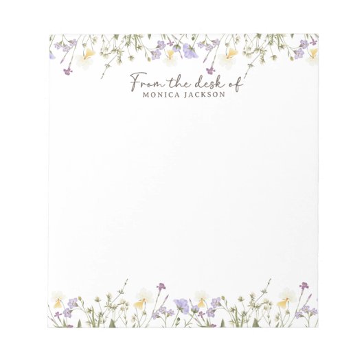 Bloc-note Du bureau des fleurs sauvages rustiques (Devant)