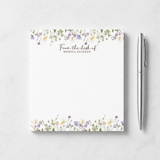 Bloc-note Du bureau des fleurs sauvages rustiques