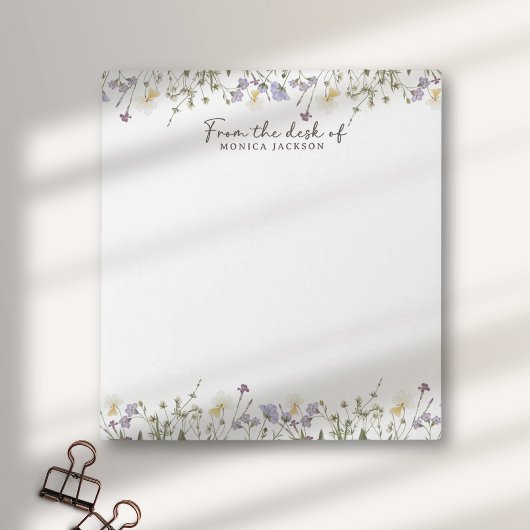 Bloc-note Du bureau des fleurs sauvages rustiques