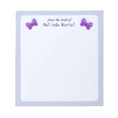 Bloc-note Du Bureau Des Papillons Violets (Devant)