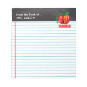 Bloc-note Du bureau du meilleur enseignant du monde de Chalk (Devant)