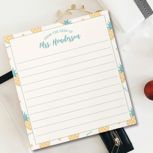 Bloc-note Du Bureau Du Mignonne Motif D'Ananas Fille