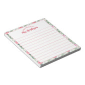 Bloc-note Du Bureau Du Modèle Floral Fille Mignonne (Incliné)