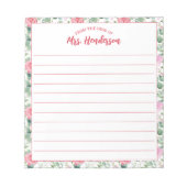 Bloc-note Du Bureau Du Modèle Floral Fille Mignonne (Devant)