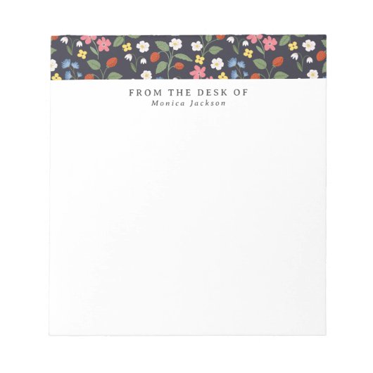 Bloc-note Du bureau du motif de fraise sauvage Tearaway (Devant)