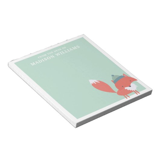 Bloc-note Du Bureau Du Nom Renard D'Hiver (Incliné)