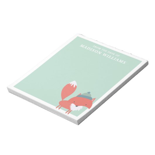 Bloc-note Du Bureau Du Nom Renard D'Hiver (Tourné)