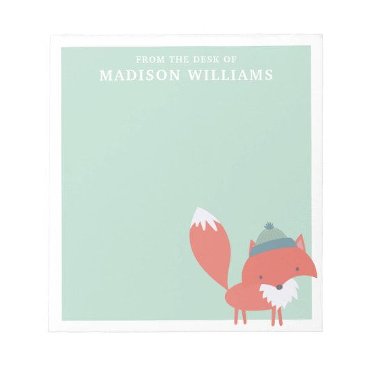 Bloc-note Du Bureau Du Nom Renard D'Hiver (Devant)