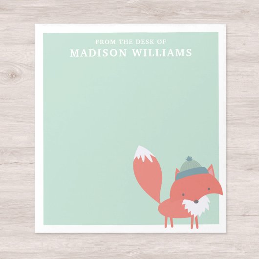 Bloc-note Du Bureau Du Nom Renard D'Hiver