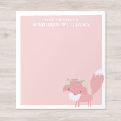 Bloc-note Du Bureau Du Nom Renard D'Hiver Rose