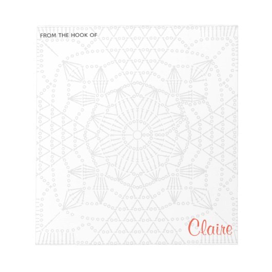 Bloc-note Du crochet De Couleur Personnalisée Crochet-Thème (Devant)