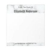 Bloc-note Du Modèle de bureau Elégant Marbre blanc Faux (Devant)