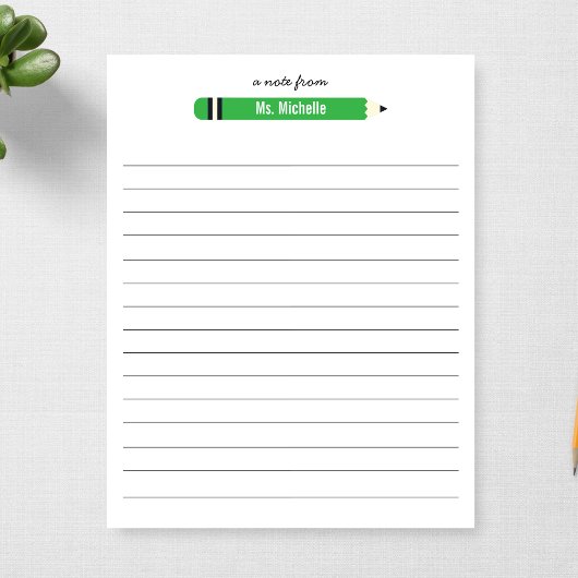 Bloc-note Du nom de l'enseignant Lined 11 x 8,5 Personnalisé