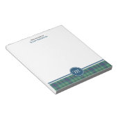 Bloc-note Duncan Clan Ancienne Tartan Monogramme Note Pad (Incliné)