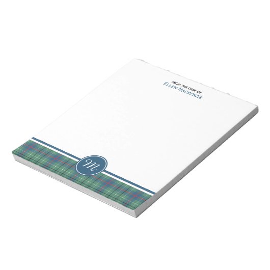 Bloc-note Duncan Clan Ancienne Tartan Monogramme Note Pad (Tourné)
