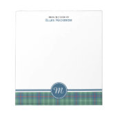 Bloc-note Duncan Clan Ancienne Tartan Monogramme Note Pad (Devant)