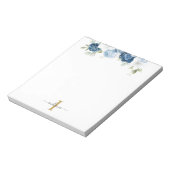 Bloc-note Dusty Blue Floral Monogram Eucalyptus Nom de Scrip (Tourné)