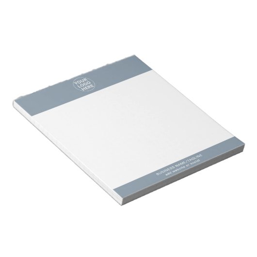 Bloc-note Dusty Blue l Professional Business Logo & Text (Incliné)