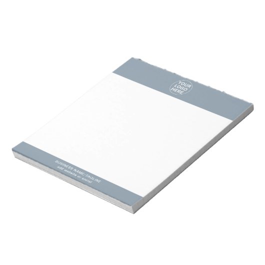 Bloc-note Dusty Blue l Professional Business Logo & Text (Tourné)