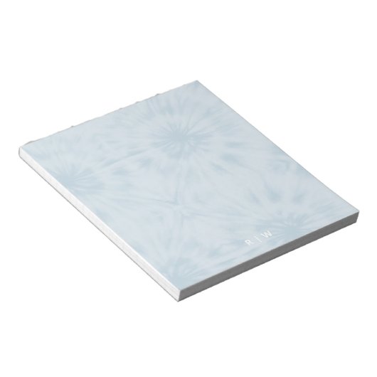 Bloc-note Dye | Pastel Blue Modern Stylish Monogram (Incliné)