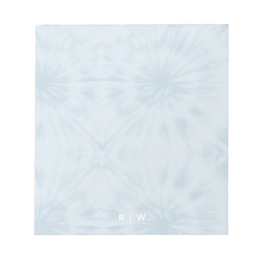 Bloc-note Dye | Pastel Blue Modern Stylish Monogram (Devant)