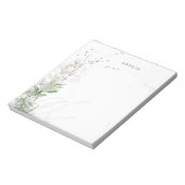 Bloc-note Earthy Greenery Watercolor Personalized Name (Tourné)