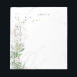 Bloc-note Earthy Greenery Watercolor Personalized Name<br><div class="desc">Beautiful délicate water color greenery adorns les pages. This is part of a collection,  be sure to visit my shop to see more of my designs that match this.</div>